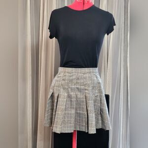 Plaid Skirt and Black Stretch Tee